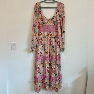 Floral Pink Maxi Dress